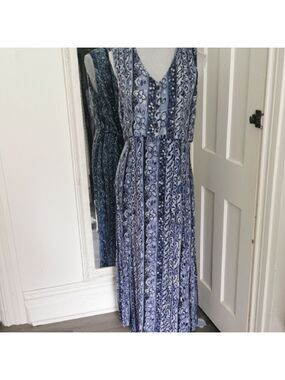 Vintage 70sCaliforniaGirl maxi dress, overlay sleeveless top with buttonsSize 16